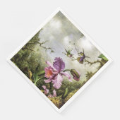 Twee Hummingvogels en een Roze Orchid Servet (Hoek)