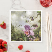 Twee Hummingvogels en een Roze Orchid Servet (Insitu)