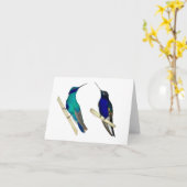 Twee Hummingvogels Kaart (Gele Bloem)