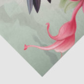 Twee Hummingvogels met roze Hibiscus Flower Tissuepapier (Detail)