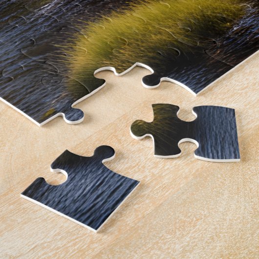 Twee hutten aan de rivier legpuzzel (Zijkant)