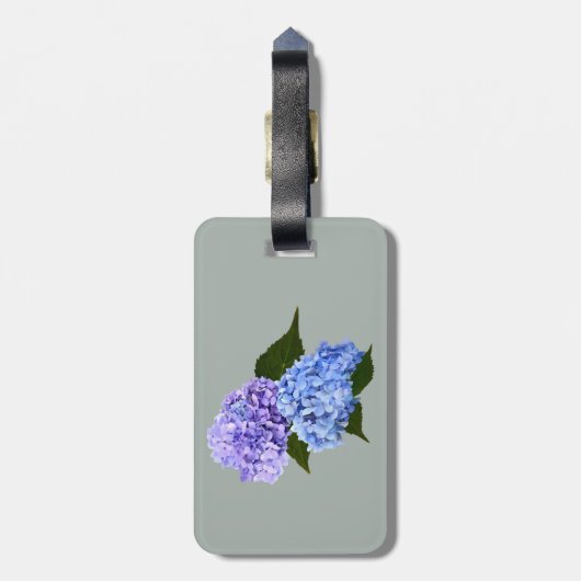Twee Hydrangea Lavendel en Blauw Bagagelabel (Achterkant verticaal)