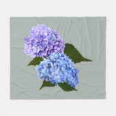 Twee Hydrangea Lavendel en Blauw Fleece Deken (Voorkant (Horizontaal))