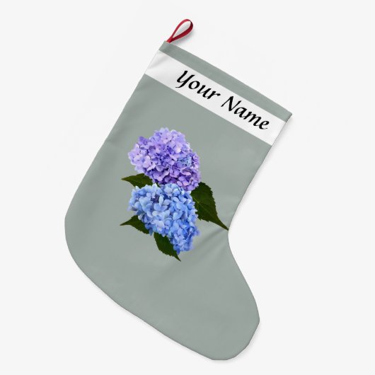 Twee Hydrangea Lavendel en Blauw Grote Kerstsok (Voorkant (Hangend))