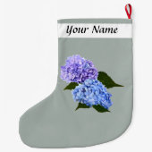 Twee Hydrangea Lavendel en Blauw Grote Kerstsok (Achterkant)