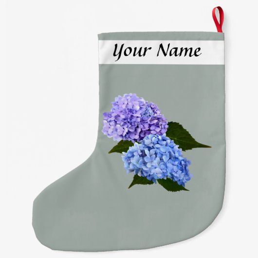 Twee Hydrangea Lavendel en Blauw Grote Kerstsok (Achterkant)