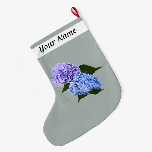 Twee Hydrangea Lavendel en Blauw Grote Kerstsok (Achterkant (Hangend))