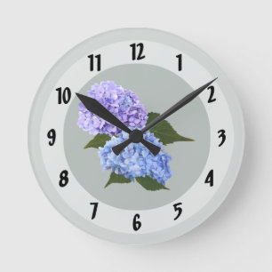 Twee Hydrangea Lavendel en Blauw Ronde Klok