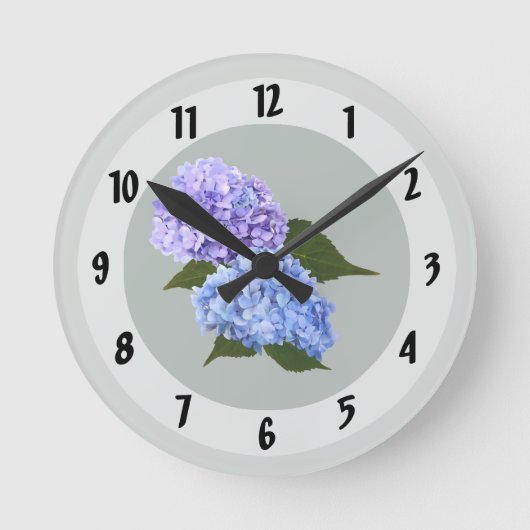 Twee Hydrangea Lavendel en Blauw Ronde Klok (Voorkant)