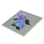 Twee Hydrangea Lavendel en Blauw Tegeltje (Zijkant)