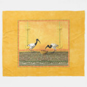 Twee ibis drink uit een gouden kom fleece deken (Voorkant (Horizontaal))