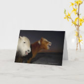 Twee Ijslandse paarden Kaart (Gele Bloem)