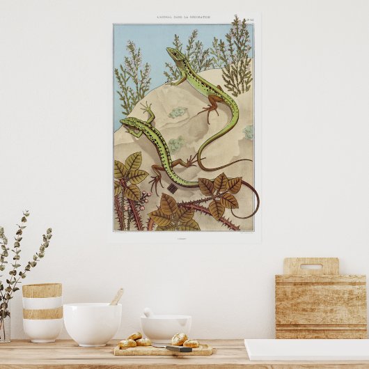 Twee  illustraties van Lizards Poster (Keuken)