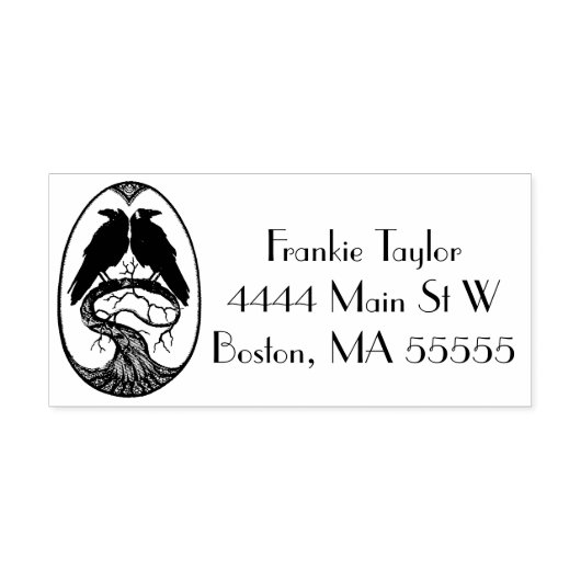 Twee Illustraties van Ravens Persoonlijk Zelfinktende Stempel (Design)