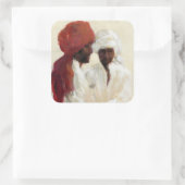 Twee imams vierkante sticker (Tas)