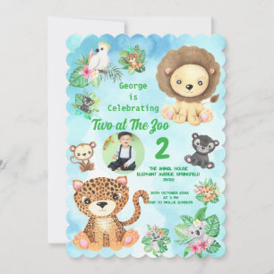Twee in de dierentuin Jungle Dieren Kinderen Verja Kaart