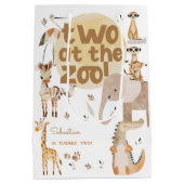 Twee in de dierentuin Safari Dieren kinder Tweede  Medium Cadeauzakje (Achterkant)