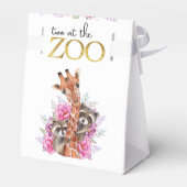Twee in de dierentuin safari dieren kinderen verja bedankdoosjes (Achterkant)
