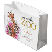 Twee in de dierentuin safari dieren kinderen verja groot cadeauzakje (Achterkant Gekanteld)