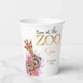 Twee in de dierentuin safari dieren kinderen verja papieren bekers (Achterkant)