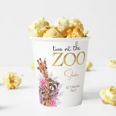 Twee in de dierentuin safari dieren kinderen verja papieren bekers