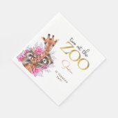 Twee in de dierentuin safari dieren kinderen verja servet (Hoek)