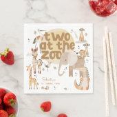 Twee in de dierentuin safari dieren kinderen verja servet (Insitu)