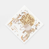 Twee in de dierentuin safari dieren kinderen verja servet (Hoek)