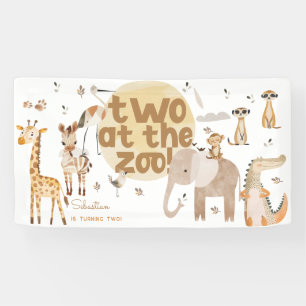 Twee in de dierentuin safari dieren tweede kindere spandoek