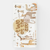 Twee in de dierentuin safari dieren tweede kindere spandoek (Verticaal)