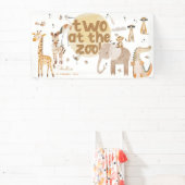 Twee in de dierentuin safari dieren tweede kindere spandoek (Insitu)