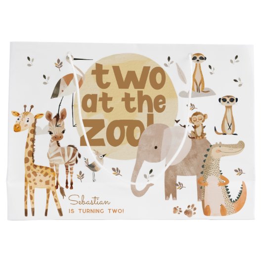 Twee in de dierentuin safari tweede dieren kindere groot cadeauzakje (Achterkant)