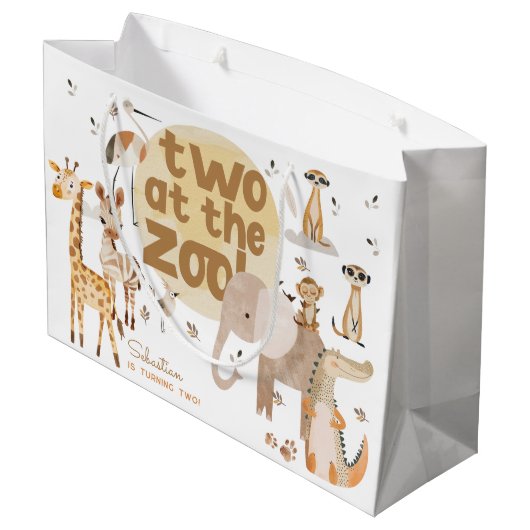 Twee in de dierentuin safari tweede dieren kindere groot cadeauzakje (Achterkant Gekanteld)