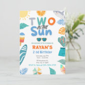 Twee in de zon Tropical Beach 2 e verjaardagsfeest Kaart (Staand voorkant)
