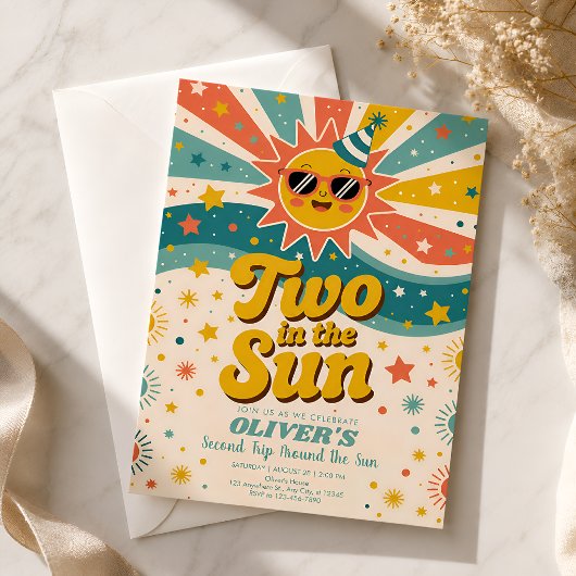 Twee in de Zon Zonneschijn 2e Verjaardag Kaart