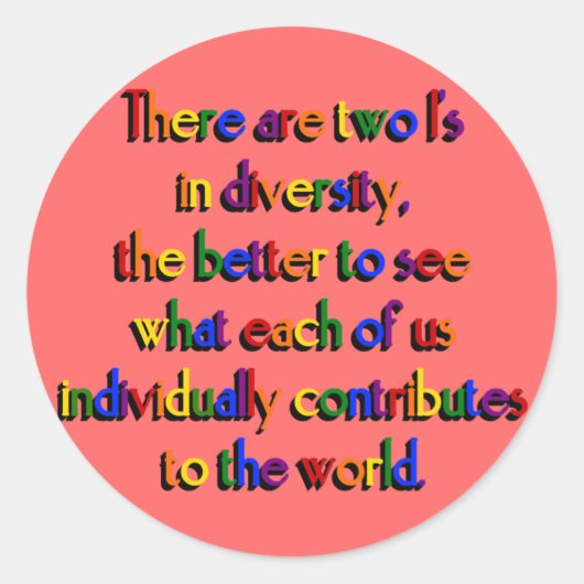 Twee in Diversity-Stickers Ronde Sticker (Voorkant)