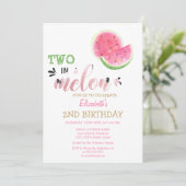 Twee in een meloen watermeloenen op de tweede verj kaart (Staand voorkant)