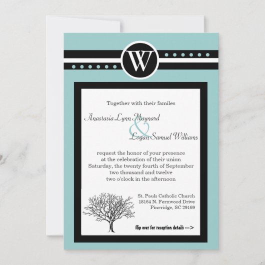 TWEE IN ÉÉN WEDING CEREMONY & ONTVANGSTINVITATIE KAART (Voorkant)