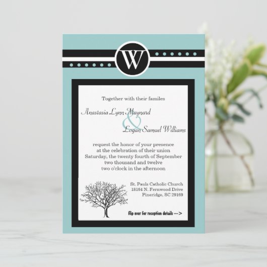 TWEE IN ÉÉN WEDING CEREMONY & ONTVANGSTINVITATIE KAART (Staand voorkant)