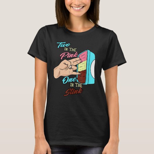 Twee in roze in de goot t-shirt (Voorkant)