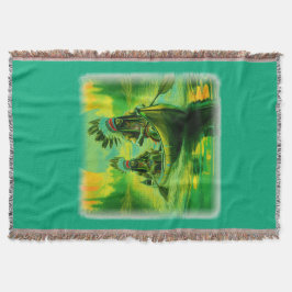 Twee Indianen roeien op het meer Deken