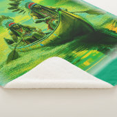 Twee Indianen roeien op het meer Sherpa Deken (3/4)