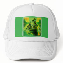 Twee Indianen roeien op het meer