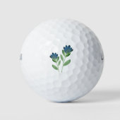 Twee Indigo Blauwe Groene Waterverf Golfballen (Voorkant)