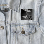 Twee infrarood palmbomen. vierkante button 5,1 cm (In situ)