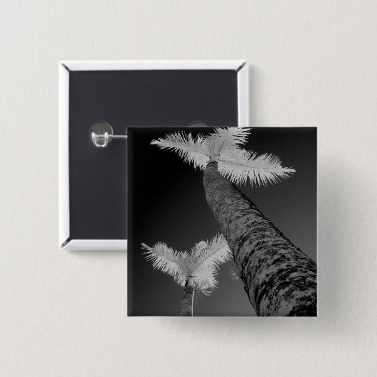 Twee infraroodpalmbomen. vierkante button 5,1 cm (Voorkant /achterkant)