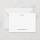 Twee Initiaal Monogram Elegant Koppel Stationery Notitiekaartje (Voorkant)