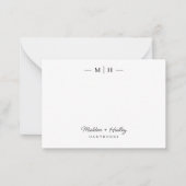 Twee Initiaal Monogram Elegant Koppel Stationery Notitiekaartje (Voorkant)