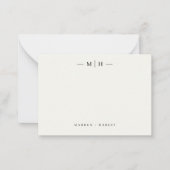 Twee Initiaal Monogram Elegant Koppel Stationery Notitiekaartje (Voorkant)