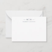 Twee Initiaal Monogram Elegant Koppel Stationery Notitiekaartje (Voorkant)